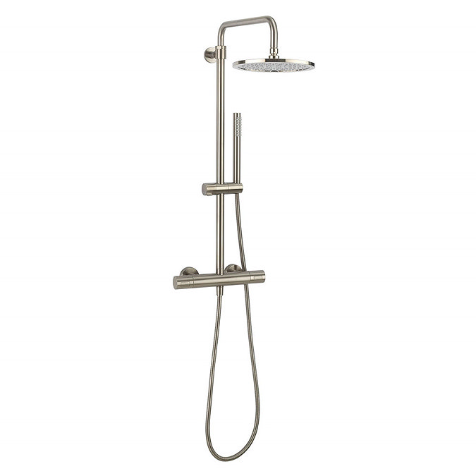 Crosswater Central Brushed Stainless Steel Height Adjustable Thermostatic Shower Large Image