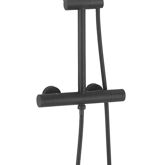Crosswater Central Matt Black Height Adjustable Thermostatic Shower  Feature Large Image