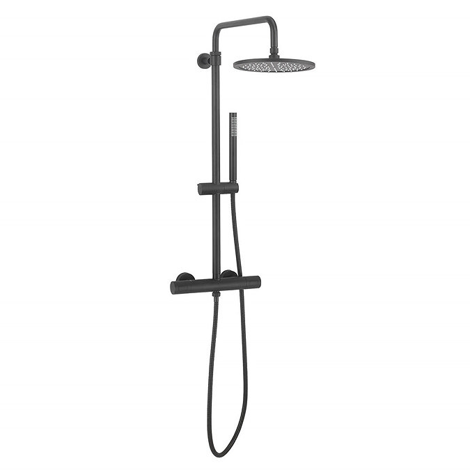 Crosswater Central Matt Black Height Adjustable Thermostatic Shower Large Image