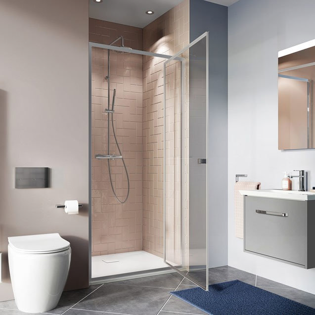 Crosswater Clear 6 Silver Pivot Shower Door  Profile Large Image