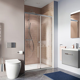 Crosswater Clear 6 Single Sliding Shower Door Large Image