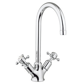 Crosswater - Cucina Belgravia Crosshead Two Handle Kitchen Mixer - Chrome - BL711DC Large Image