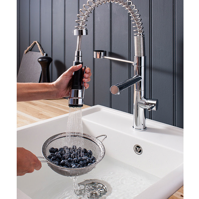 Crosswater - Cucina Cook Side Lever Kitchen Mixer with Flexi Spray - Chrome - CO718DC Feature Large Image