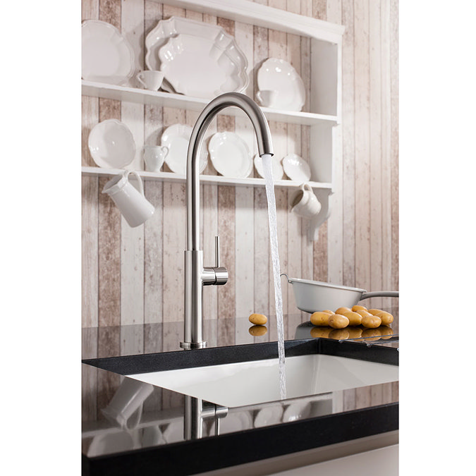 Crosswater - Cucina Kai Lever Tall Side Lever Kitchen Mixer - Stainless Steel - KL712DS Profile Large Image
