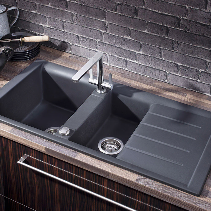 Crosswater - Cucina Tempo 1.5 Bowl Kitchen Sink with Drainer - KS_TE10050RB Profile Large Image