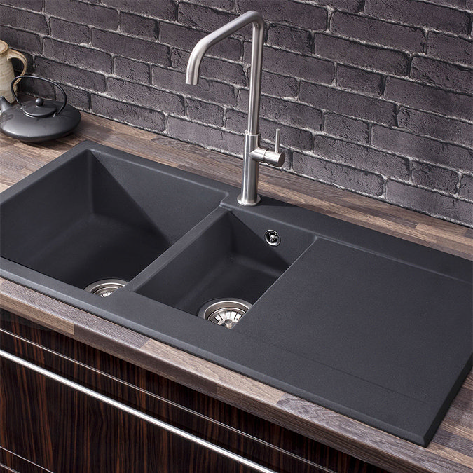 Crosswater - Cucina Tone 1.5 Bowl Kitchen Sink with Drainer - KS_TN10051RB Profile Large Image
