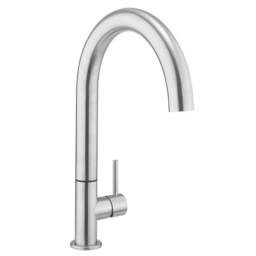 Crosswater - Cucina Tube Round Side Lever Kitchen Mixer - Stainless Steel - TU714DS Profile Large Im
