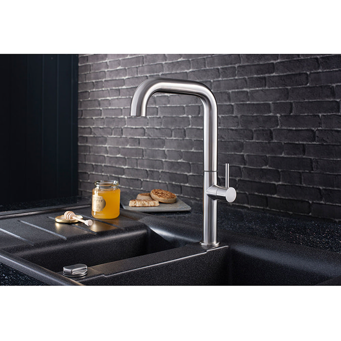 Crosswater - Cucina Tube Side Lever Kitchen Mixer - Stainless Steel - TU713DS Profile Large Image