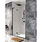 Crosswater Design+ Matt Black Hinged Shower Door with Inline Panel Large Image