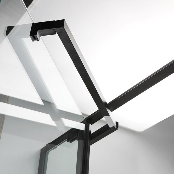 Crosswater Design+ Matt Black Pivot Door & Inline Shower Enclosure with Hush Technology additional