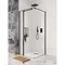 Crosswater Design+ Matt Black Pivot Door & Inline Shower Enclosure with Hush Technology Large Image