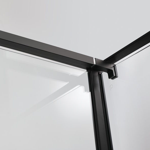 Crosswater Design+ Matt Black Pivot Door Shower Enclosure with Hush Technology In Bathroom Large Im
