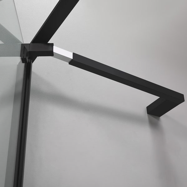 Crosswater Design+ Matt Black Pivot Door Shower Enclosure with Hush Technology additional Large Ima