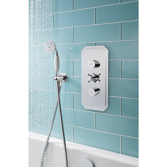 Crosswater - Dial Belgravia 2 Control Shower Valve with Handset, Fixed Head & Arm  Feature Large Ima