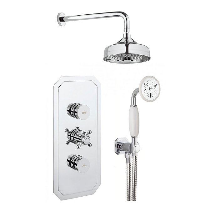 Crosswater - Dial Belgravia 2 Control Shower Valve with Handset, Fixed Head & Arm Large Image