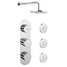 Crosswater - Dial Central 2 Control Shower Valve with 3 Body Jets, Fixed Head & Arm Large Image