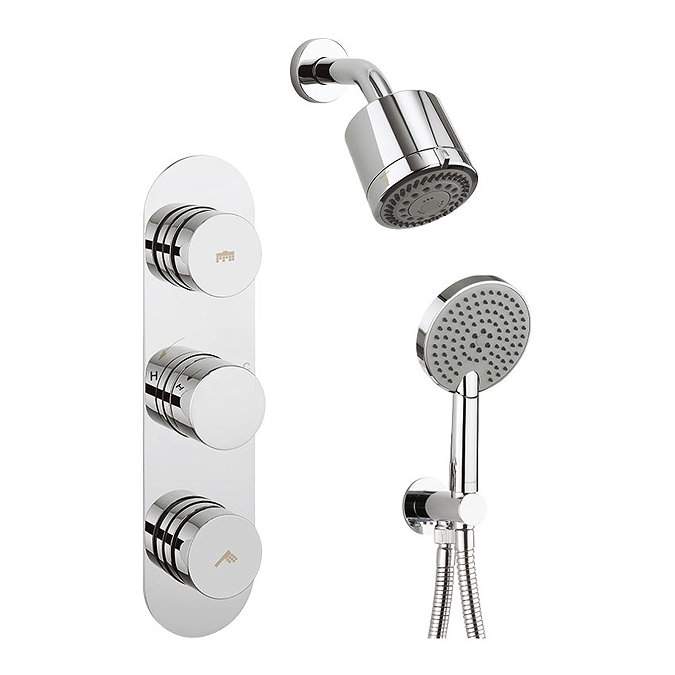 Crosswater Dial Central 2 Control Shower Valve with 3 Mode Handset, Reflex Head & Arm Large Image