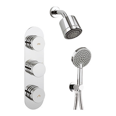 Crosswater Dial Central 2 Control Shower Valve with 3 Mode Handset, Reflex Head & Arm  Profile Large