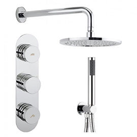Crosswater - Dial Central 2 Control Shower Valve with Single Mode Handset, Fixed Head & Arm Medium I