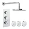 Crosswater - Dial Kai Lever 2 Control Shower Valve with 3 Body Jets, Fixed Head & Arm Large Image