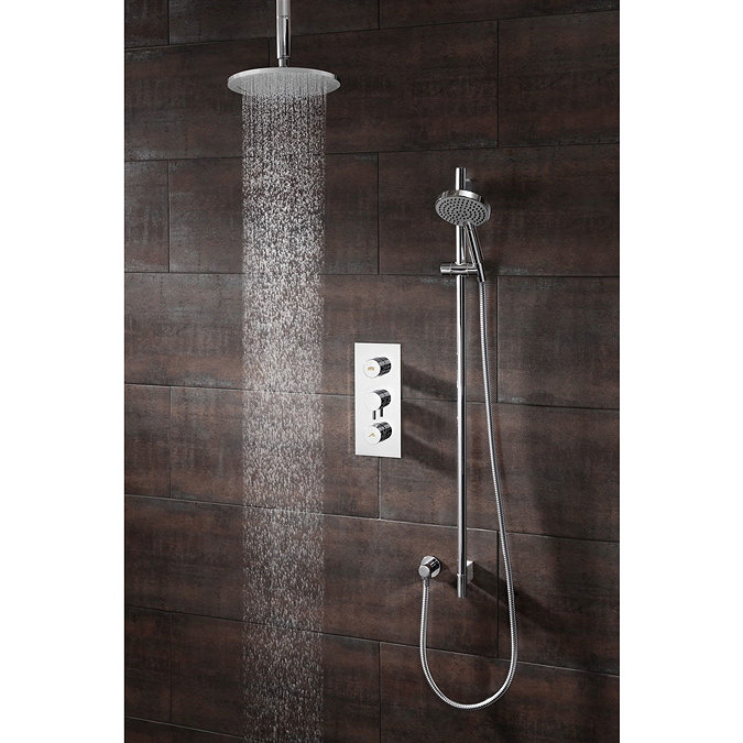 Crosswater - Dial Kai Lever 2 Control Shower Valve with Shower Kit, Fixed Head & Ceiling Arm Feature