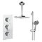 Crosswater - Dial Kai Lever 2 Control Shower Valve with Shower Kit, Fixed Head & Ceiling Arm Large I