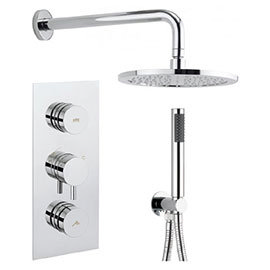 Crosswater - Dial Kai Lever 2 Control Shower Valve with Single Mode Handset, Fixed Head & Arm Medium