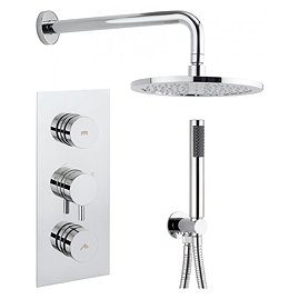 Crosswater - Dial Kai Lever 2 Control Shower Valve with Single Mode Handset, Fixed Head & Arm Large