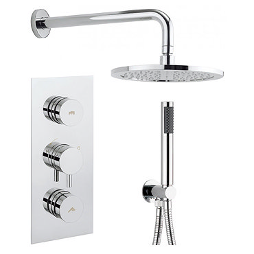 Crosswater - Dial Kai Lever 2 Control Shower Valve with Single Mode Handset, Fixed Head & Arm Profil