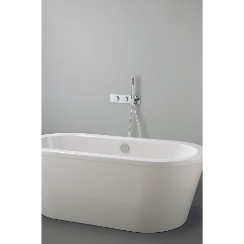 Crosswater Digital Cayman Slim Duo Bath with Bath Filler Waste and Shower Handset Large Image