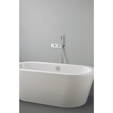 Crosswater Digital Cayman Slim Duo Bath with Bath Filler Waste and Shower Handset Profile Large Imag