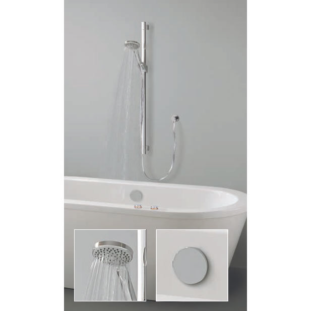 Crosswater Digital Ghost Duo Bath with Bath Filler Waste and Slide Rail Shower Kit Large Image