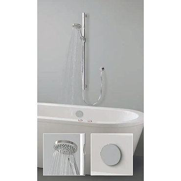 Crosswater Digital Ghost Duo Bath with Bath Filler Waste and Slide Rail Shower Kit Profile Large Ima