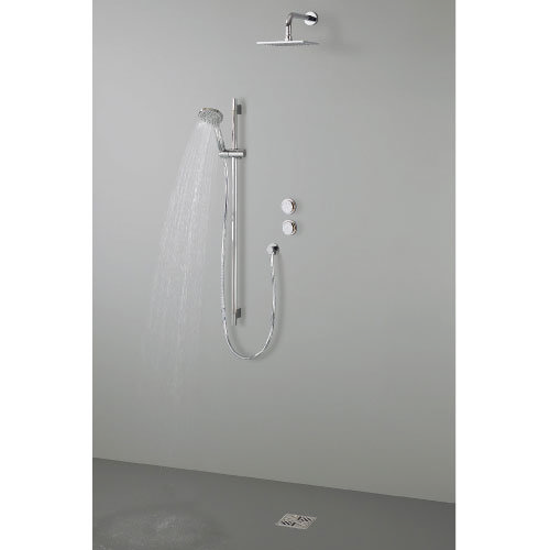 Crosswater Digital Rapide Duo Shower with Slide Rail Shower Kit and Wall Mounted Fixed Square Shower