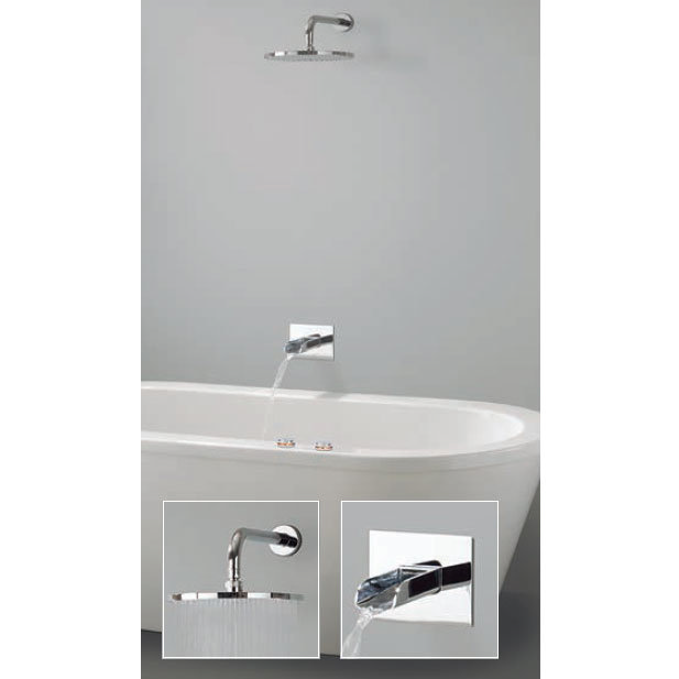 Crosswater Digital Vision Duo Bath with Bath Spout and Wall Mounted Fixed Showerhead Large Image