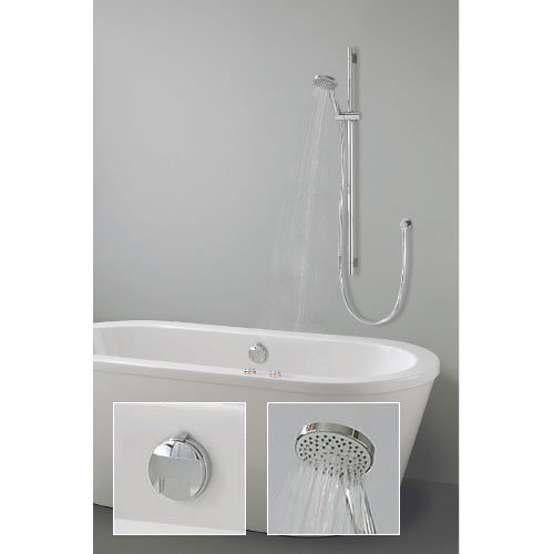 Crosswater Digital Wraith Duo Bath with Slide Rail Kit and Standard Bath Filler Large Image