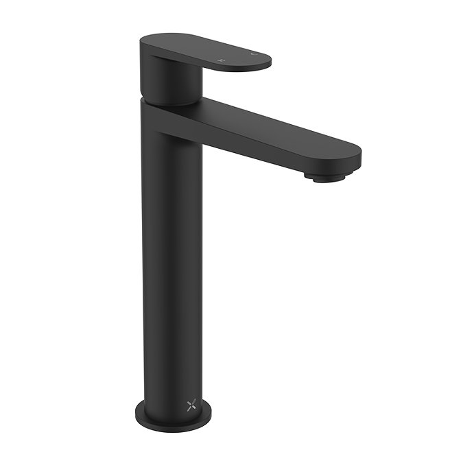 Crosswater Drift Tall Mono Basin Mixer with Clicker Waste - Matt Black