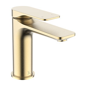 Crosswater Fuse Mono Basin Mixer with Clicker Waste - Brushed Brass
