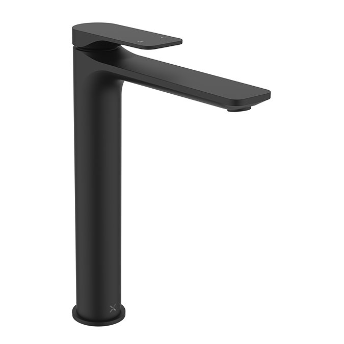 Crosswater Fuse Tall Mono Basin Mixer with Clicker Waste - Matt Black