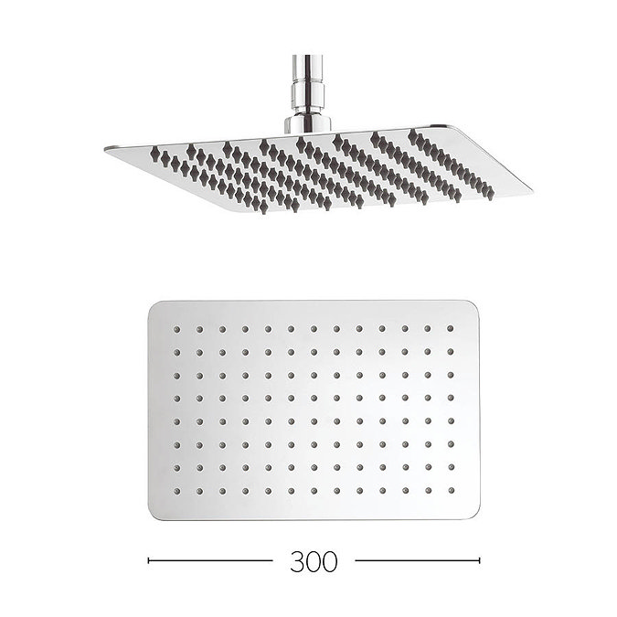 Crosswater - Glide 300mm Rectangular Fixed Showerhead - FH320SR+ Large Image