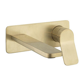 Crosswater Glide II Brushed Brass Wall Mounted 2 Hole Set Basin Mixer - GD121WNF Large Image