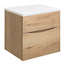 Crosswater Glide II Vanity Unit + Marble Worktop - Windsor Oak Large Image