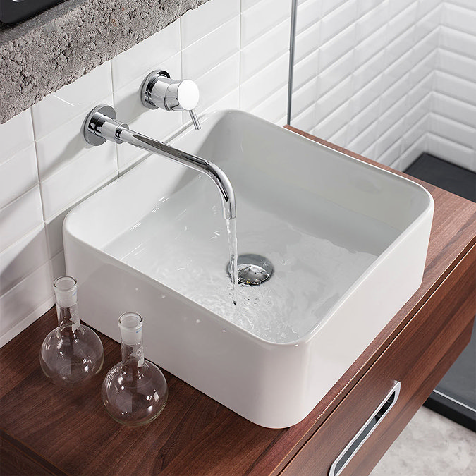 Crosswater - Kai Lever Wall Mounted 2 Hole Set Basin Mixer - KL120WNC  Feature Large Image