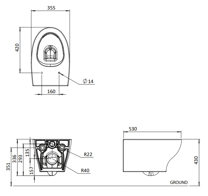 Crosswater Kai Wall Hung Pan + Soft Close Thin Seat
