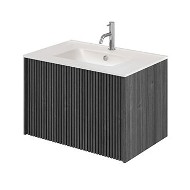 Crosswater Limit 700mm Steelwood Wall-Hung Slatted Drawer Vanity Unit with Basin