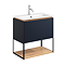 Crosswater Mada 600 Wall Hung Vanity Unit with Shelf & Frame - Indigo Blue