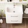 Crosswater Malu 600mm Wall Hung Frosted White Vanity Unit & Basin with Chrome Handles