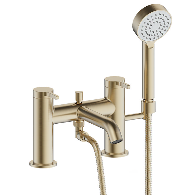 Crosswater Malu Bath Shower Mixer Tap with Handset - Brushed Brass