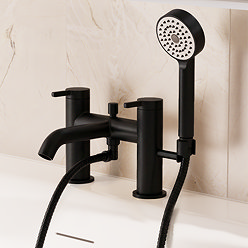 Crosswater Malu Bath Shower Mixer Tap with Handset - Matt Black