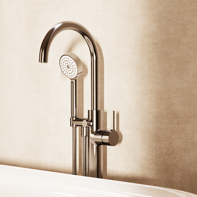 Crosswater Malu Floor Standing Bath Shower Mixer Tap with Handset - Chrome